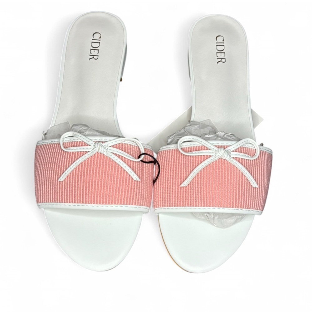 CIDER Pink Bow Slide Sandals EU 39 US 8–8.5 NWT